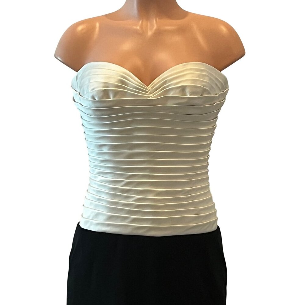 Sergio Hudson Black and White Strapless Gown NWT - Picture 6 of 10